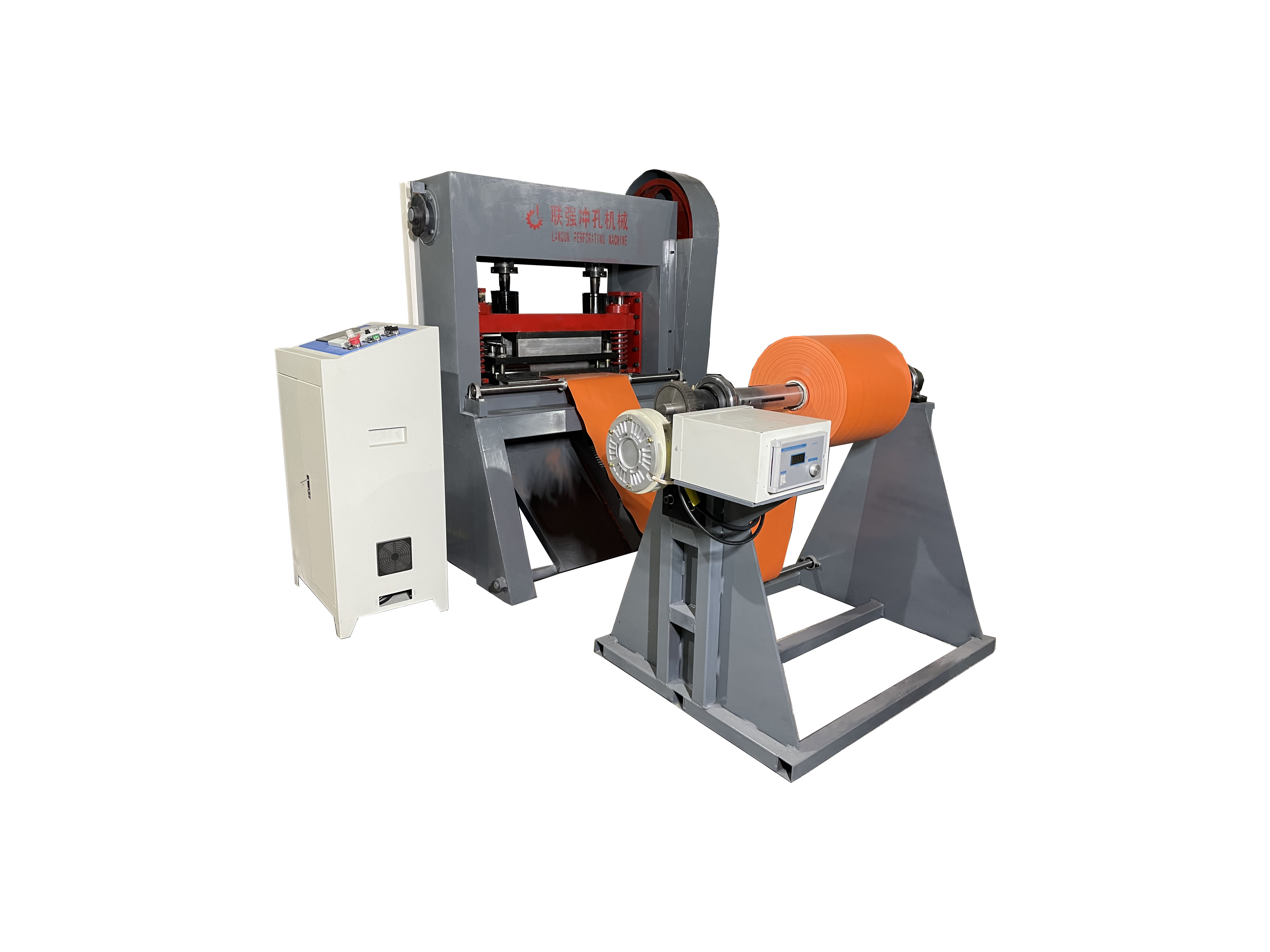 Lanqun roll-fed perforating machine in production configuration